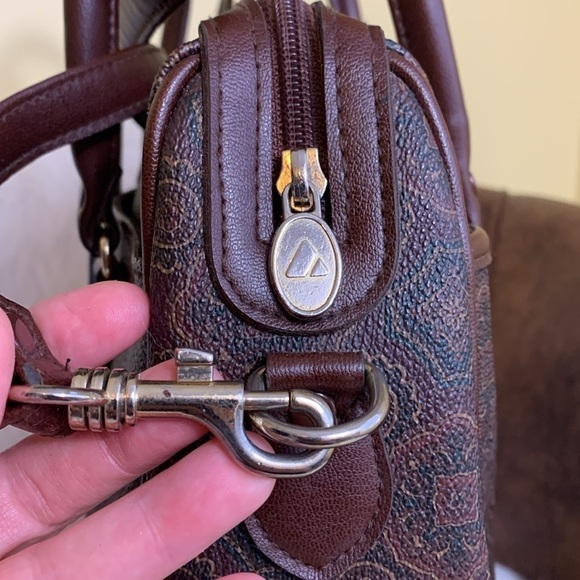 Liz Claiborne 1999 Vintage Brown Detachable Crossbody Top Handle Satchel - Picture 6 of 17